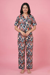 Zivame Abstract Print Woven Loungewear Set - Tap Shoe — thumbnail 1